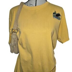 Vintage Maine Embroidered Butter Yellow T-Shirt Size M Comfort Colors